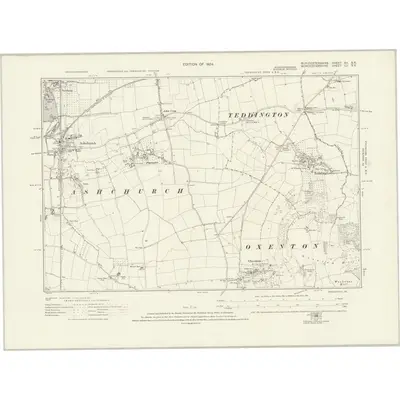1921 Map of Gloucestershire XII.SE, 1924 Print