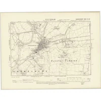 1900 Map of Gloucestershire XII.SW, 1903 Print