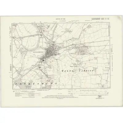 1921 Map of Gloucestershire XII.SW, 1924 Print