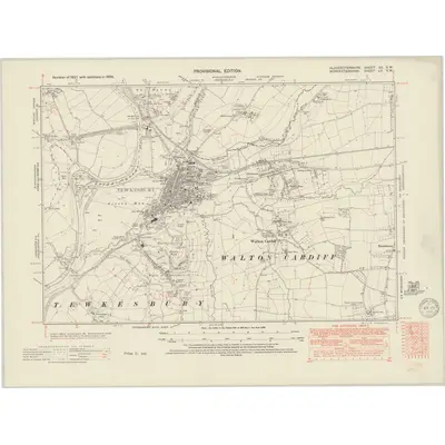 1938 Map of Gloucestershire XII.SW, 1950 Print
