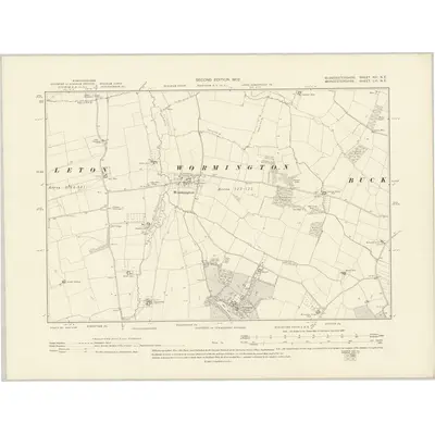 1900 Map of Gloucestershire XIII.NE, 1902 Print