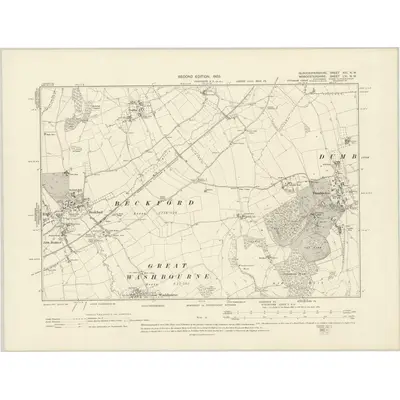 1900 Map of Gloucestershire XIII.NW, 1903 Print