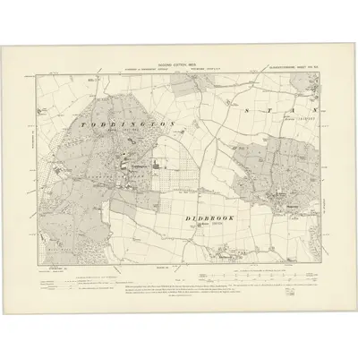 1900 Map of Gloucestershire XIII.SE, 1903 Print