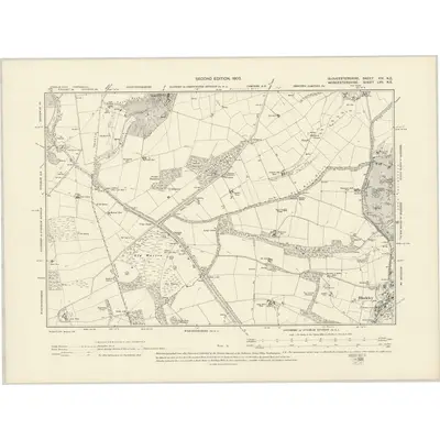 1900 Map of Gloucestershire XIV.NE, 1903 Print