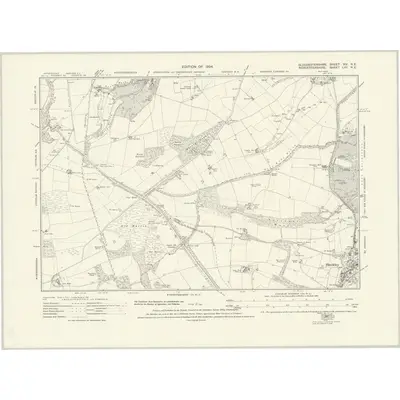 1921 Map of Gloucestershire XIV.NE, 1924 Print
