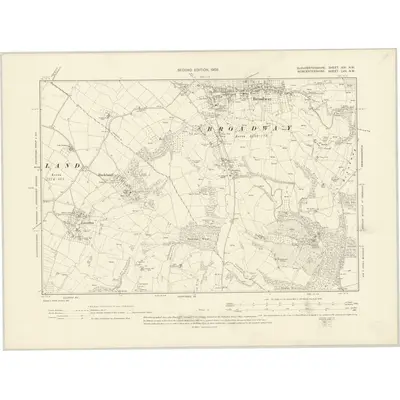 1900 Map of Gloucestershire XIV.NW, 1903 Print