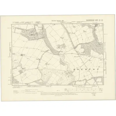 1900 Map of Gloucestershire XIV.SE, 1903 Print