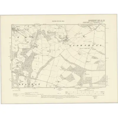 1900 Map of Gloucestershire XIV.SW, 1903 Print