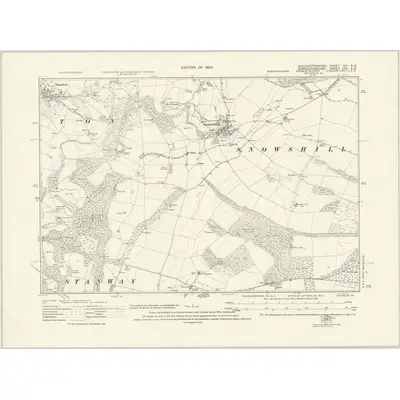 1921 Map of Gloucestershire XIV.SW, 1924 Print