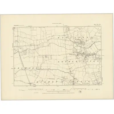 1882 Map of Gloucestershire XIX.NE, 1884 Print
