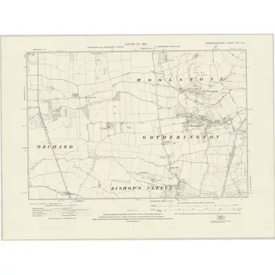 1921 Map of Gloucestershire XIX.NE, 1924 Print