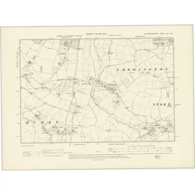 1900 Map of Gloucestershire XIX.NW, 1903 Print