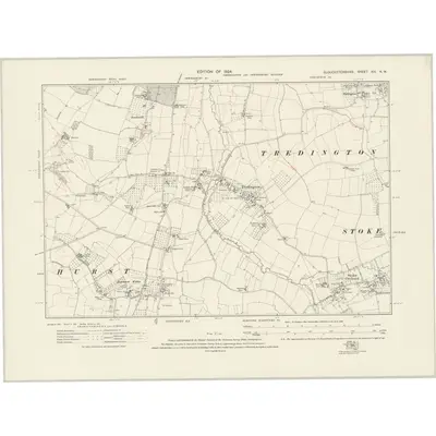1921 Map of Gloucestershire XIX.NW, 1924 Print
