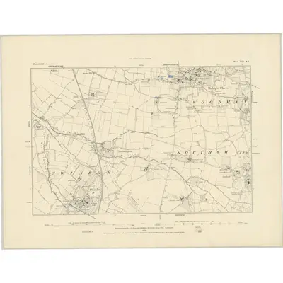 1882 Map of Gloucestershire XIX.SE, 1884 Print