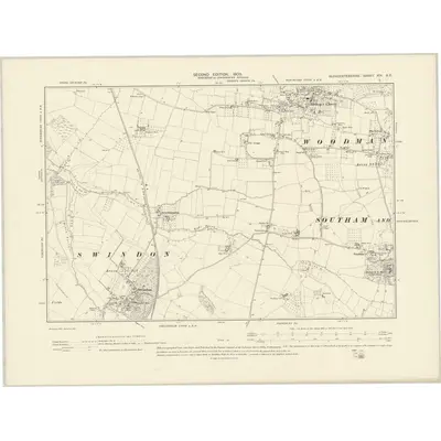 1901 Map of Gloucestershire XIX.SE, 1903 Print