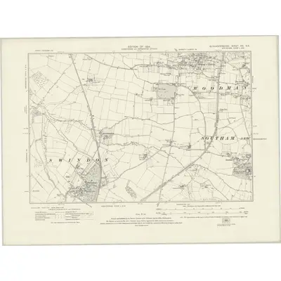 1921 Map of Gloucestershire XIX.SE, 1924 Print