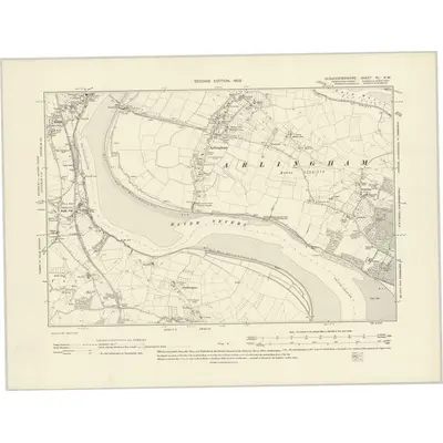 1901 Map of Gloucestershire XL.NW, 1903 Print