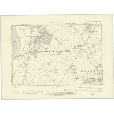 1901 Map of Gloucestershire XL.SE, 1903 Print