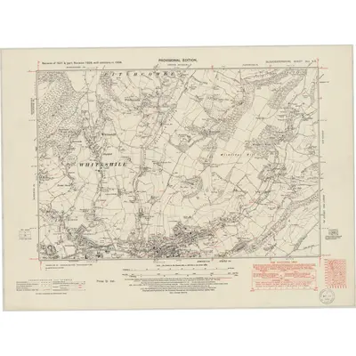 1936 Map of Gloucestershire XLI.SE, 1950 Print