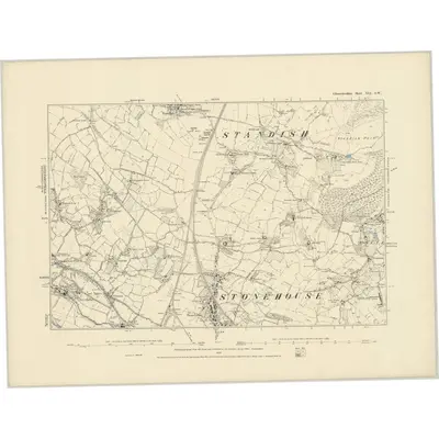 1881 Map of Gloucestershire XLI.SW, 1886 Print
