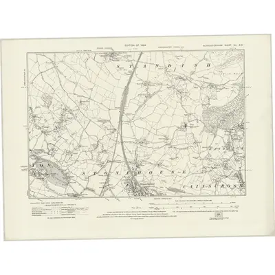 1920 Map of Gloucestershire XLI.SW, 1924 Print