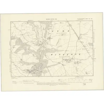 1901 Map of Gloucestershire XLII.NE, 1903 Print