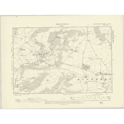 1901 Map of Gloucestershire XLII.NW, 1903 Print