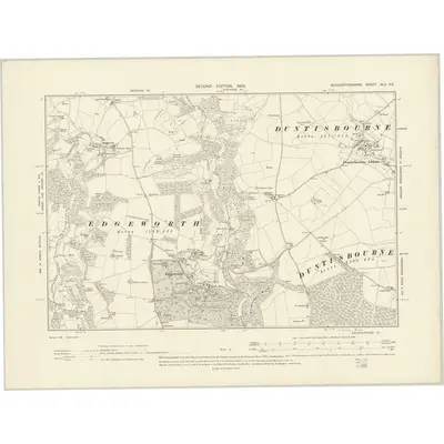 1901 Map of Gloucestershire XLII.SE, 1903 Print
