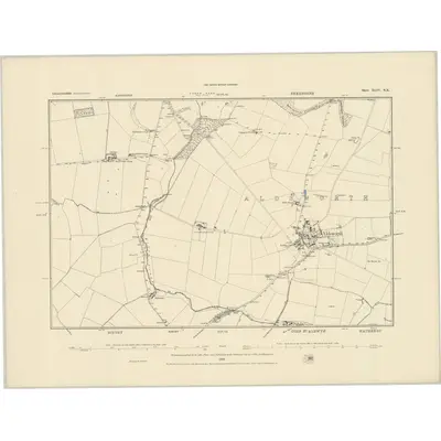 1881 Map of Gloucestershire XLIV.NE, 1884 Print