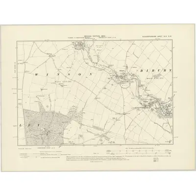 1900 Map of Gloucestershire XLIV.SW, 1903 Print
