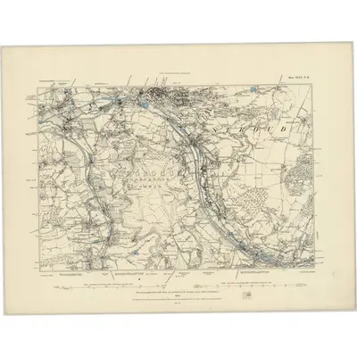 1882 Map of Gloucestershire XLIX.NE, 1883 Print