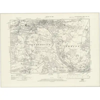1921 Map of Gloucestershire XLIX.NE, 1924 Print