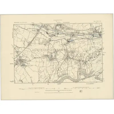 1881 Map of Gloucestershire XLIX.NW, 1884 Print
