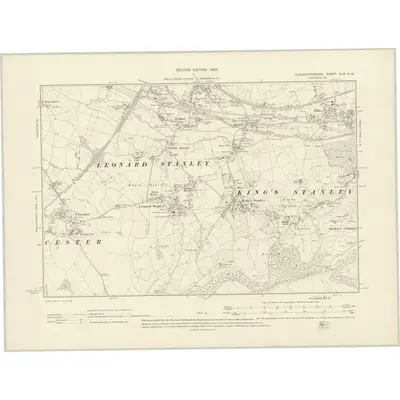 1901 Map of Gloucestershire XLIX.NW, 1903 Print