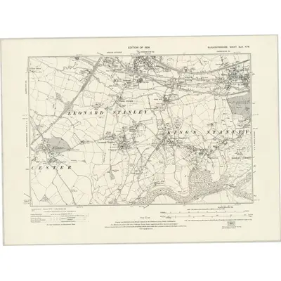 1920 Map of Gloucestershire XLIX.NW, 1924 Print
