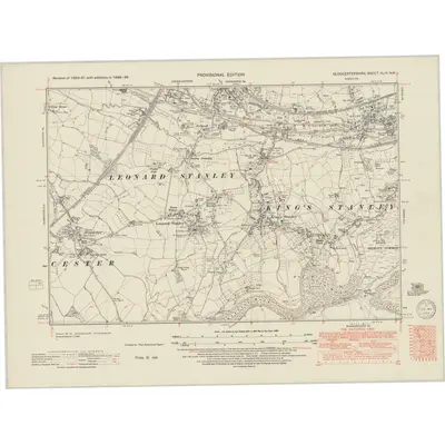 1936 Map of Gloucestershire XLIX.NW, 1949 Print
