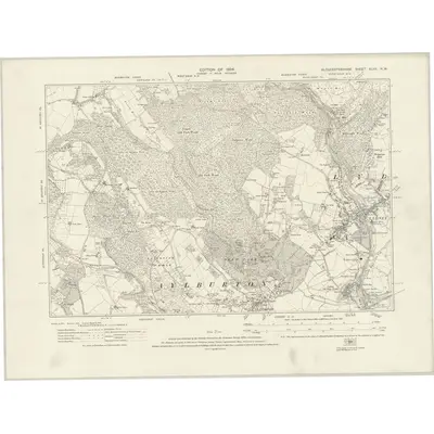 1920 Map of Gloucestershire XLVII.NW, 1924 Print