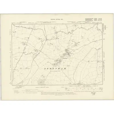 1900 Map of Gloucestershire XV.NE, 1903 Print