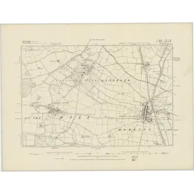 1883 Map of Gloucestershire XV.SW, 1884 Print