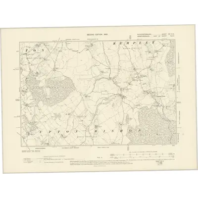 1901 Map of Gloucestershire XVI.NE, 1905 Print