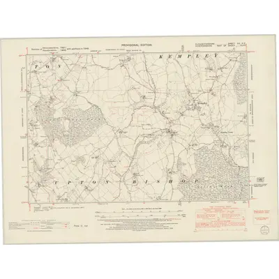 1948 Map of Gloucestershire XVI.NE, 1953 Print