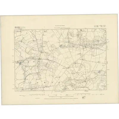 1882 Map of Gloucestershire XVIII.NW, 1884 Print