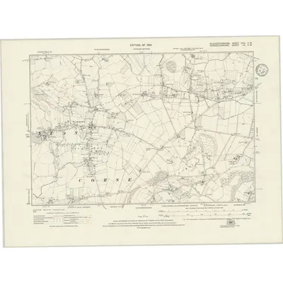 1921 Map of Gloucestershire XVIII.NW, 1924 Print