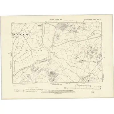 1901 Map of Gloucestershire XVIII.SE, 1903 Print