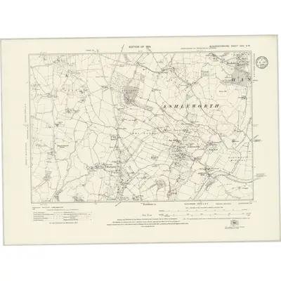 1921 Map of Gloucestershire XVIII.SW, 1924 Print