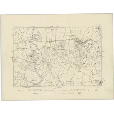 1882 Map of Gloucestershire XX.NW, 1884 Print
