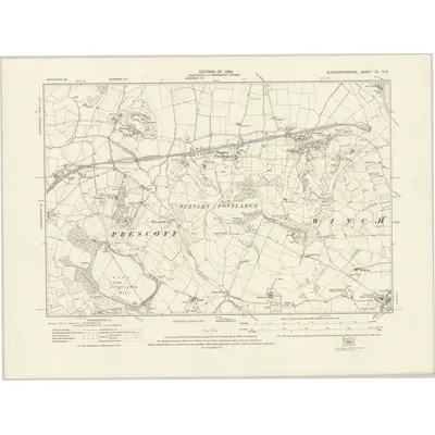 1921 Map of Gloucestershire XX.NW, 1924 Print