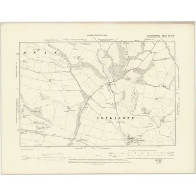 1900 Map of Gloucestershire XXI.NE, 1903 Print