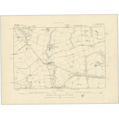 1882 Map of Gloucestershire XXI.NW, 1884 Print