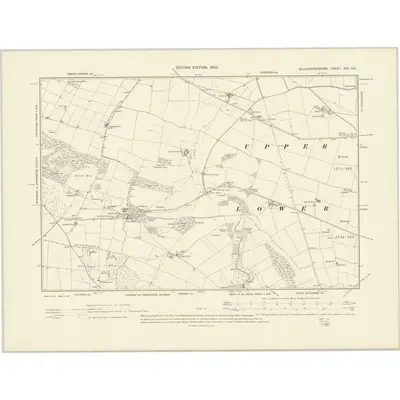 1900 Map of Gloucestershire XXI.SE, 1903 Print